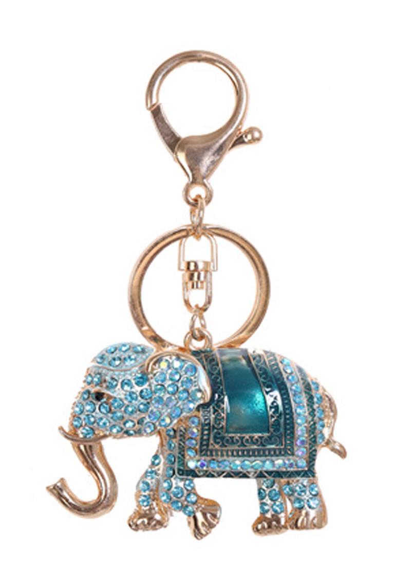 RHINESTONE ELEPHANT KEYCHAIN