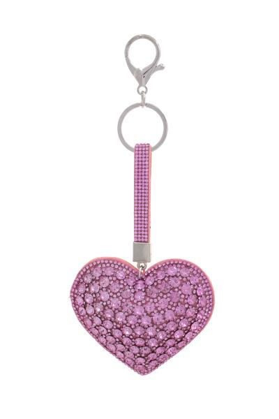 RHINESTONE HEART KEYCHAIN