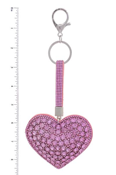 RHINESTONE HEART KEYCHAIN