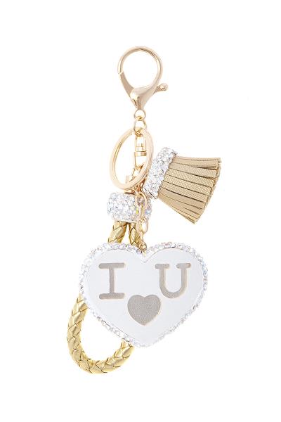 I HEART U STRAP TASSEL KEY CHAIN