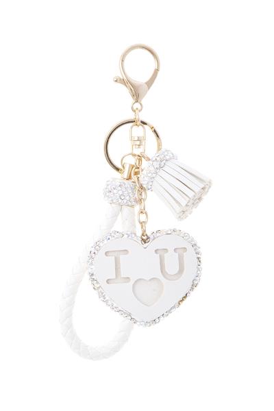 I HEART U STRAP TASSEL KEY CHAIN