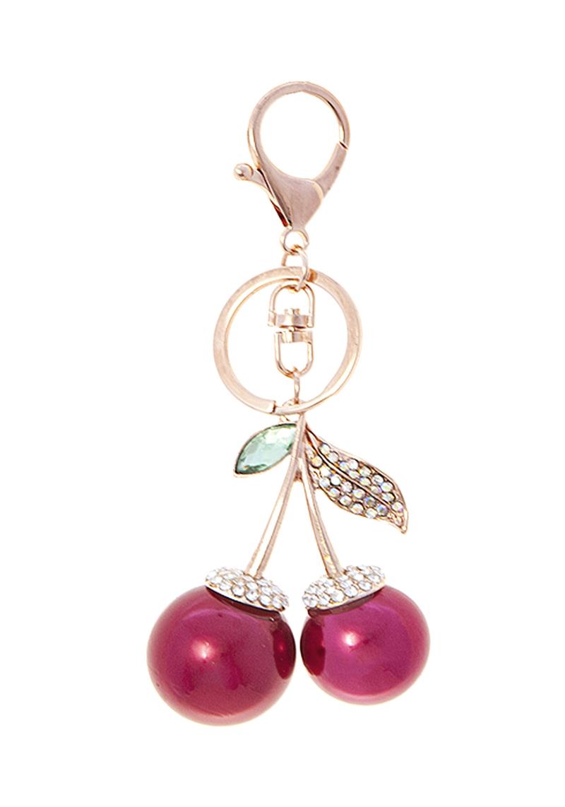 SHINY SPARKLING CHERRY KEY CHAIN