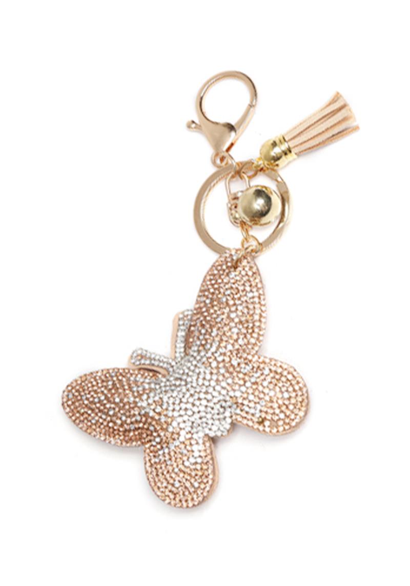 PUFFY BLING BUTTERFLY KEYCHAIN