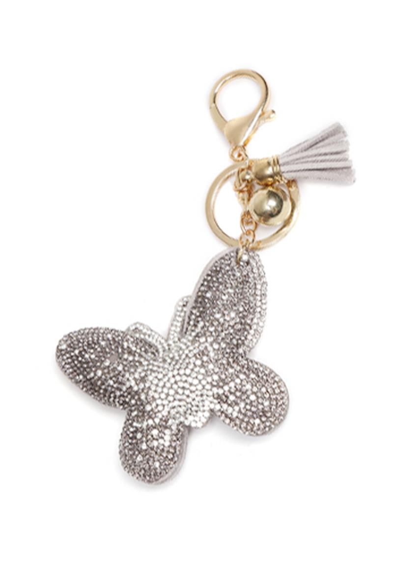 PUFFY BLING BUTTERFLY KEYCHAIN
