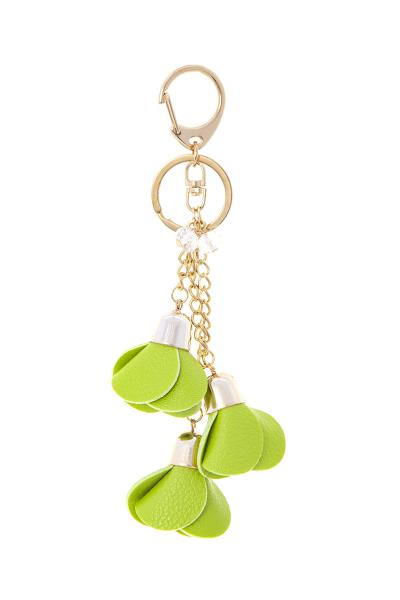 TRIPLE FLORAL CHAIN DROP KEY CHAIN