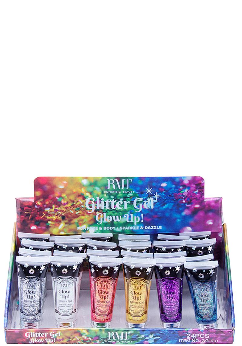 FACE AND BODY GLOW UP GLITTER GEL 24 PCS