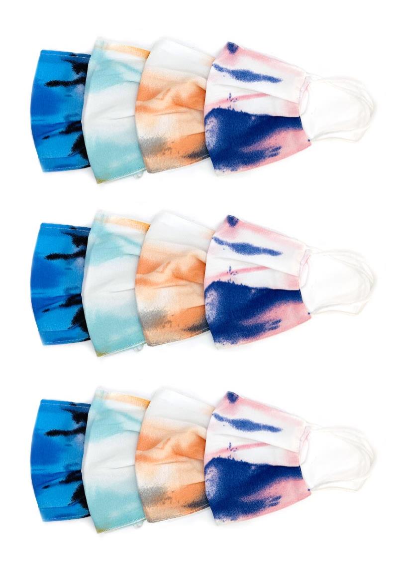 FASHION TIE DYE PRINT FACE MASK - 12 PCS.