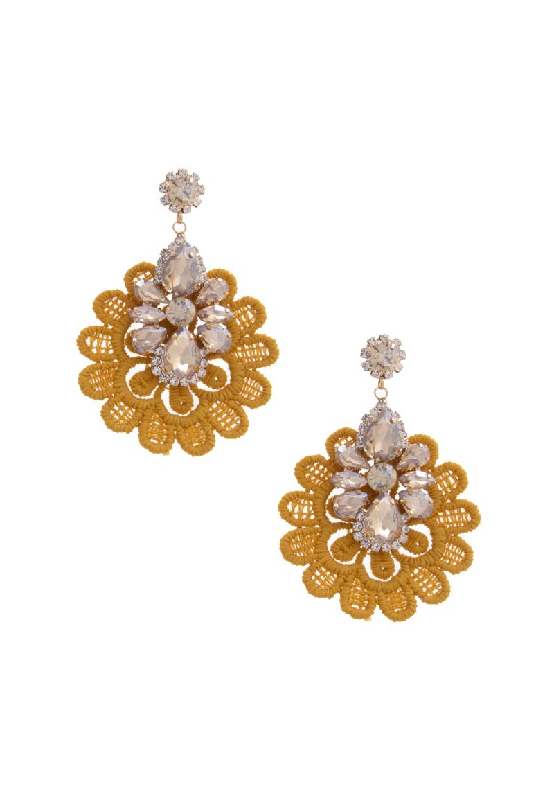 LACE CRYSTAL DANGLE EARRING