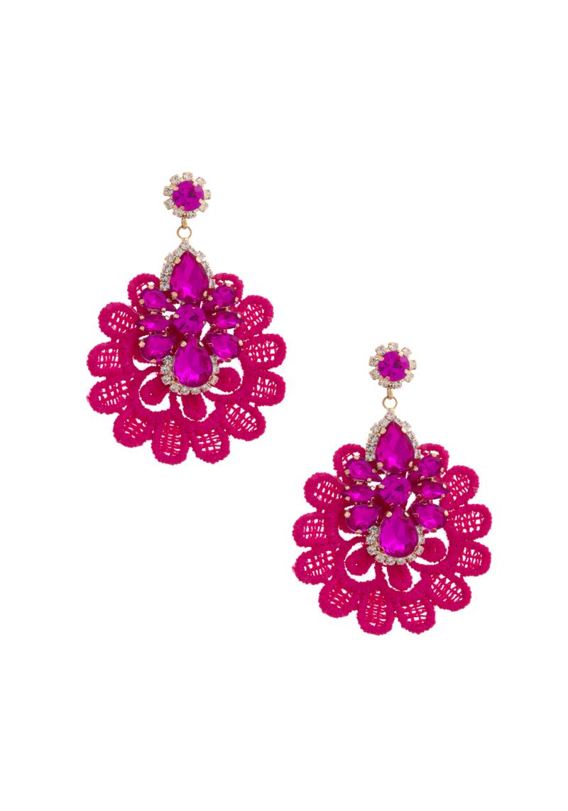 LACE CRYSTAL DANGLE EARRING