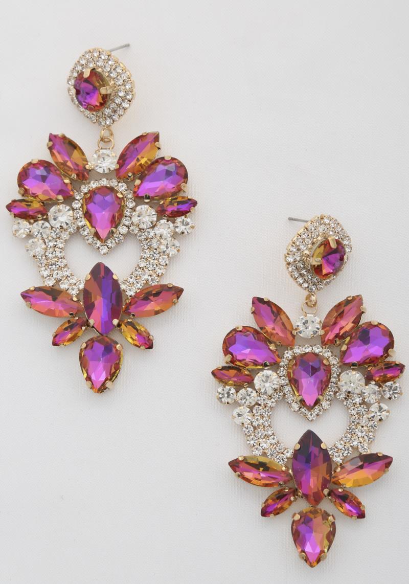 MARQUISE TEARDROP RHINESTONE DANGLE EARRING