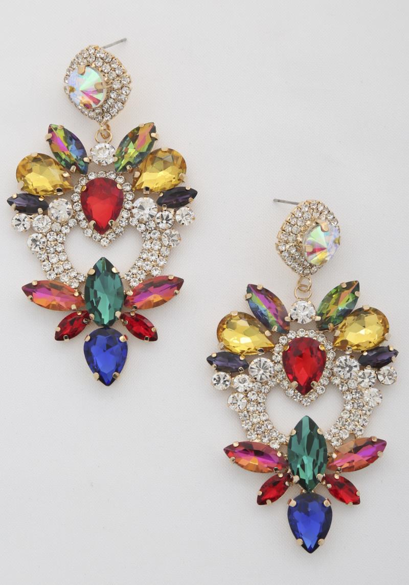 MARQUISE TEARDROP RHINESTONE DANGLE EARRING