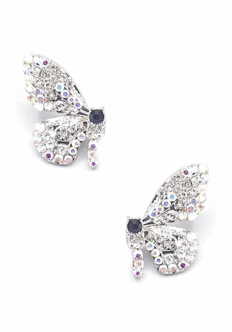 RHINESTONE BUTTERFLY STUD EARRING