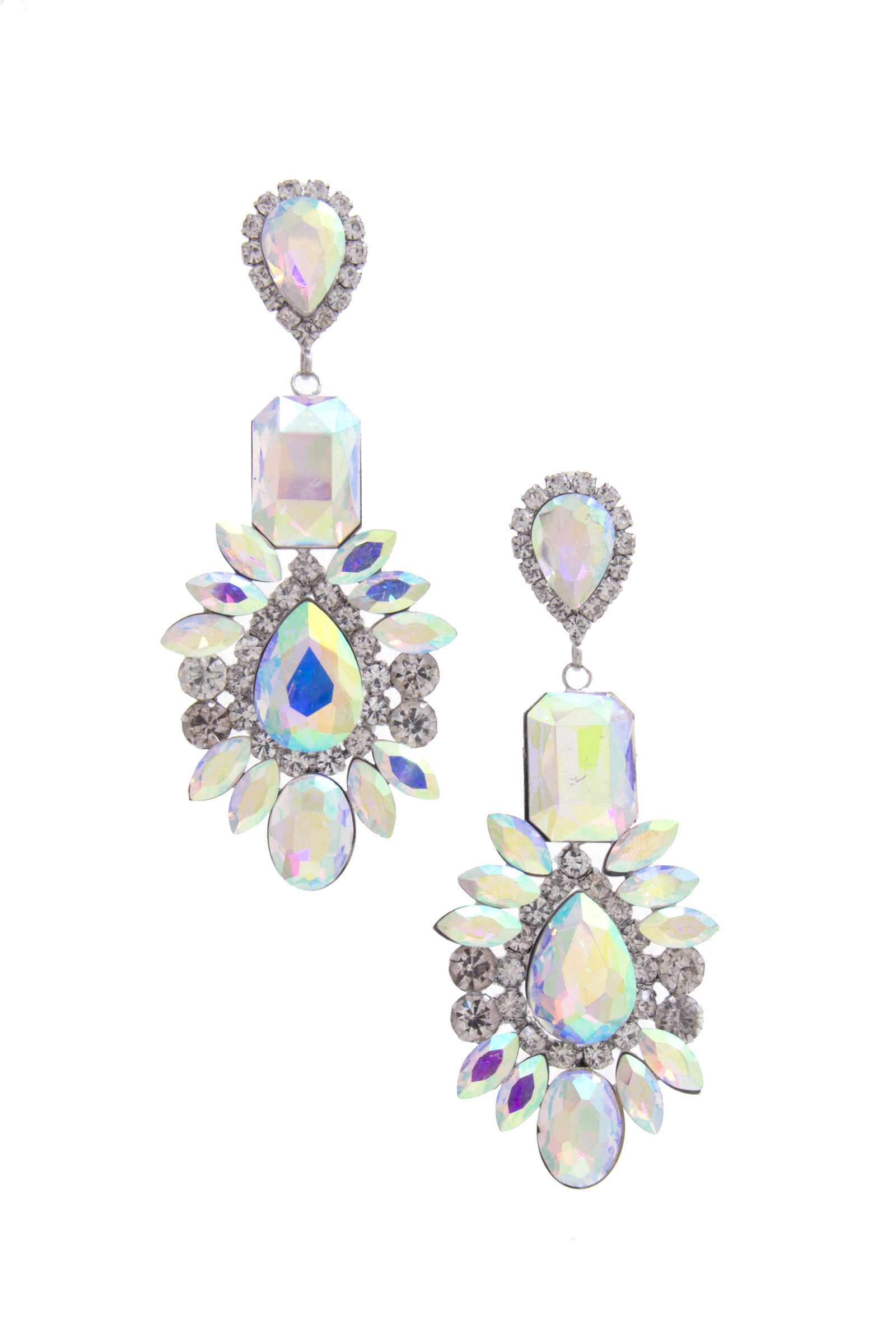 CHUNKY TEARDROP RHINESTONE EARRING