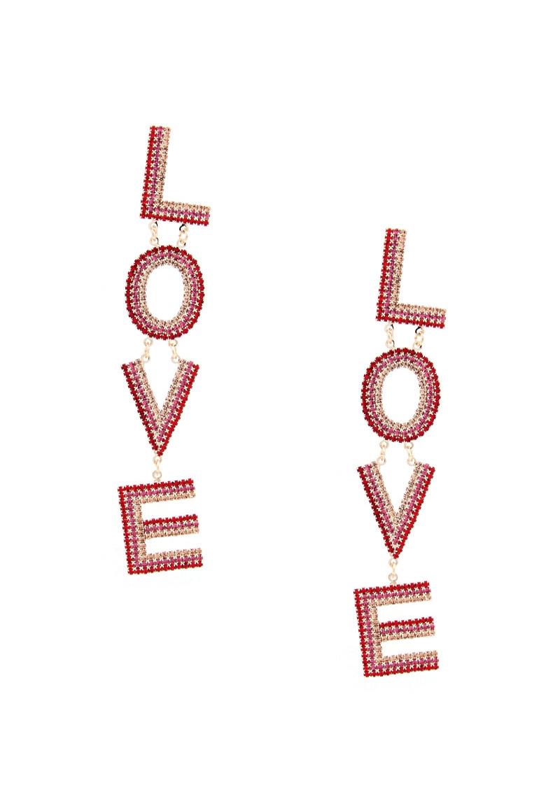 RHINESTONE LOVE DROP EARRING