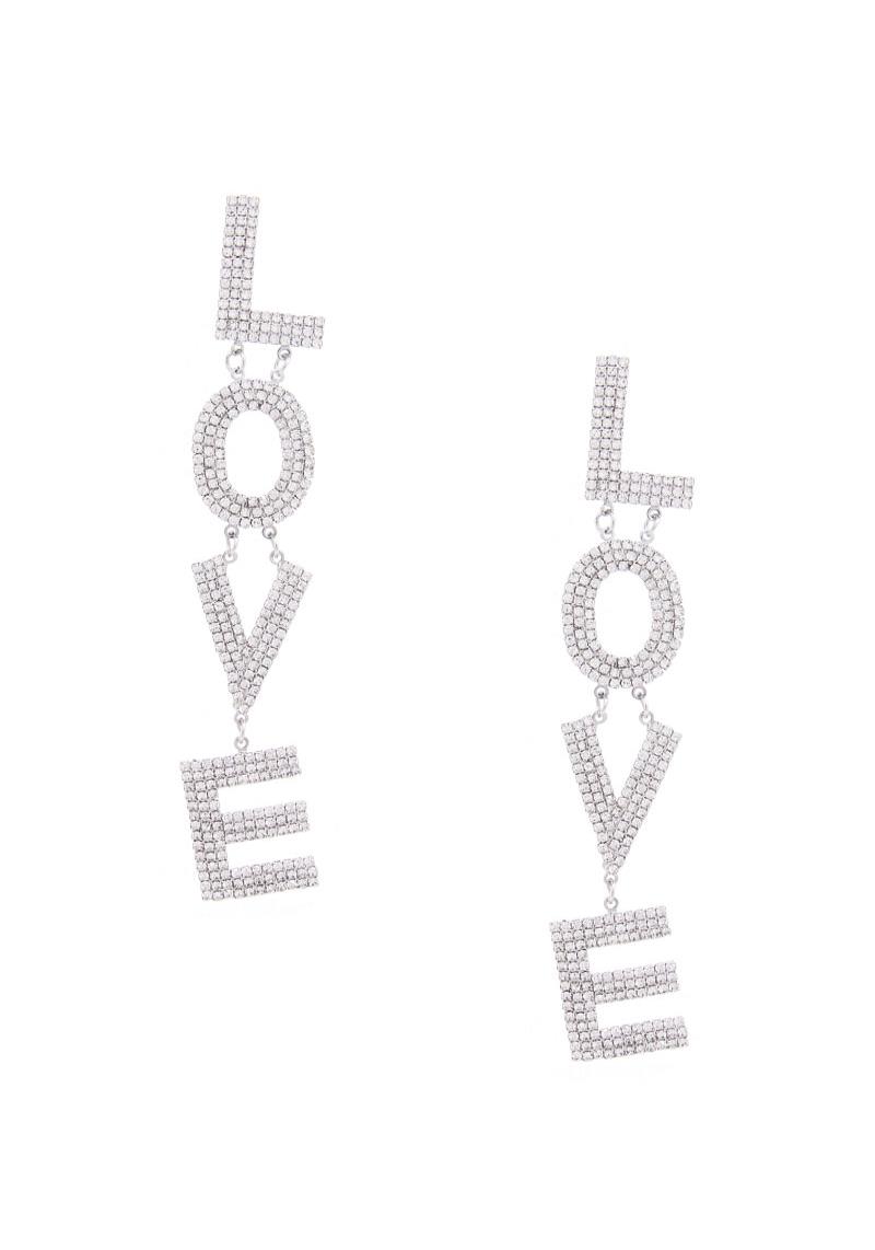 RHINESTONE LOVE DROP EARRING