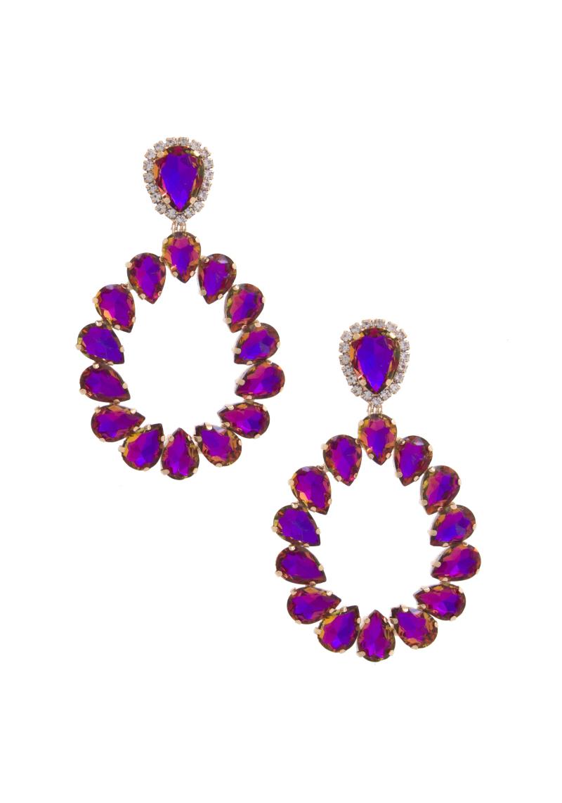 TEARDROP CRYSTAL DANGLE EARRING