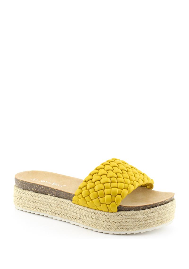 CHIC WOVEN BRAIDED STRAP DESIGN HIGH SLIPPERS