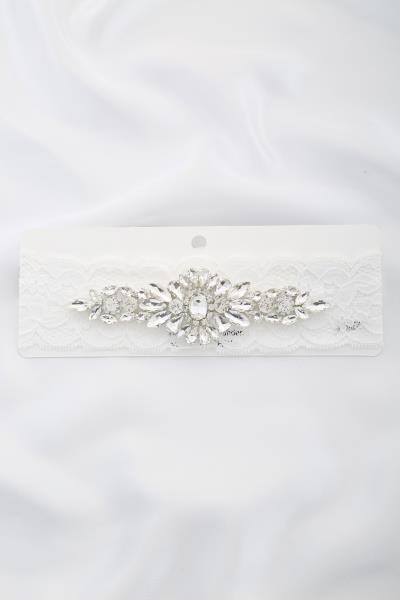 FLOWER CRYSTAL LACE WEDDING GARTER