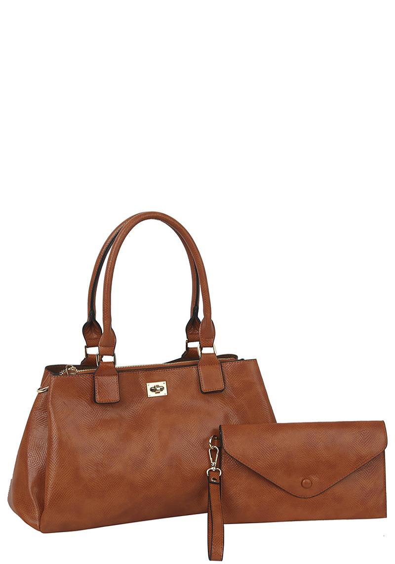 2IN1 MODERN TWIST TOTE BAG WITH CLUTCH SET