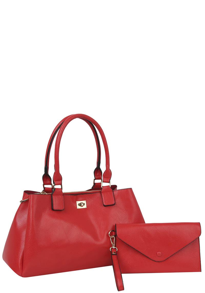 2IN1 MODERN TWIST TOTE BAG WITH CLUTCH SET