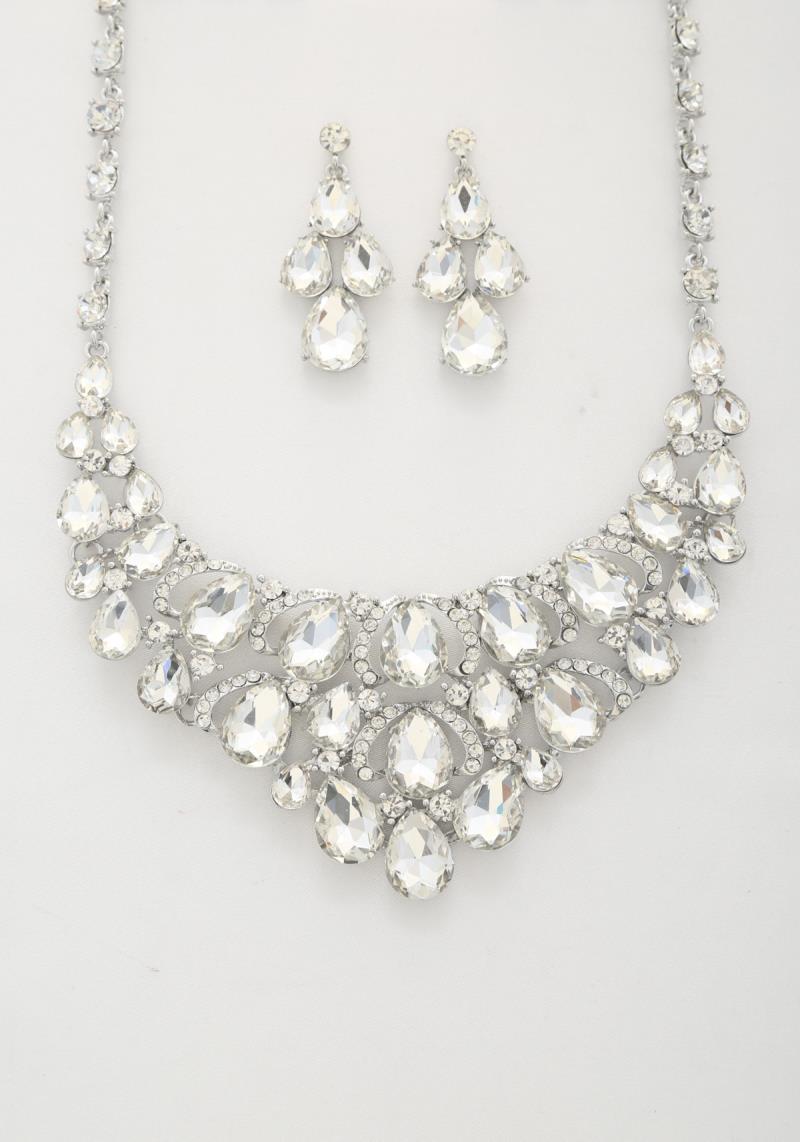 TEARDROP CRYSTAL LINK NECKLACE