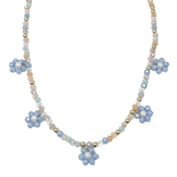 FLOWER BEADED NECKLACE