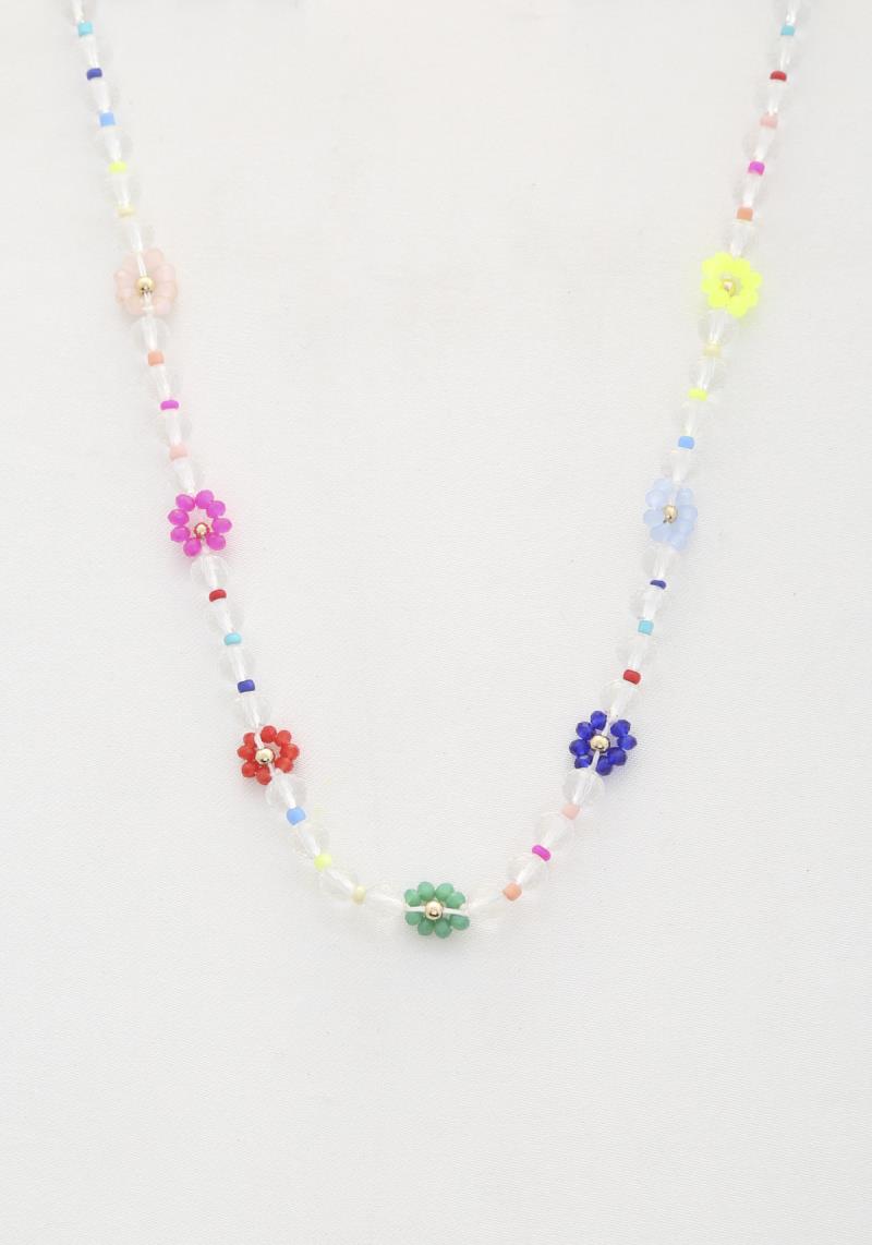 FLOWER BEADED NECKLACE