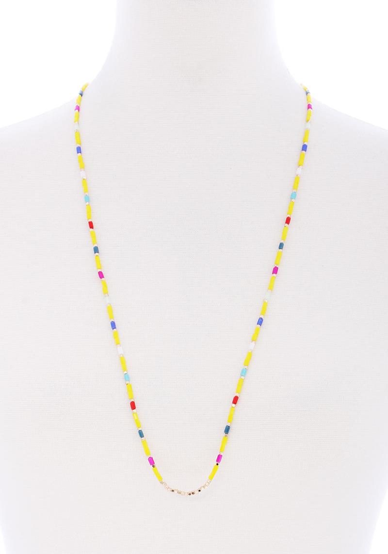 SEED BEAD MULTI COLOR LONG NECKLACE