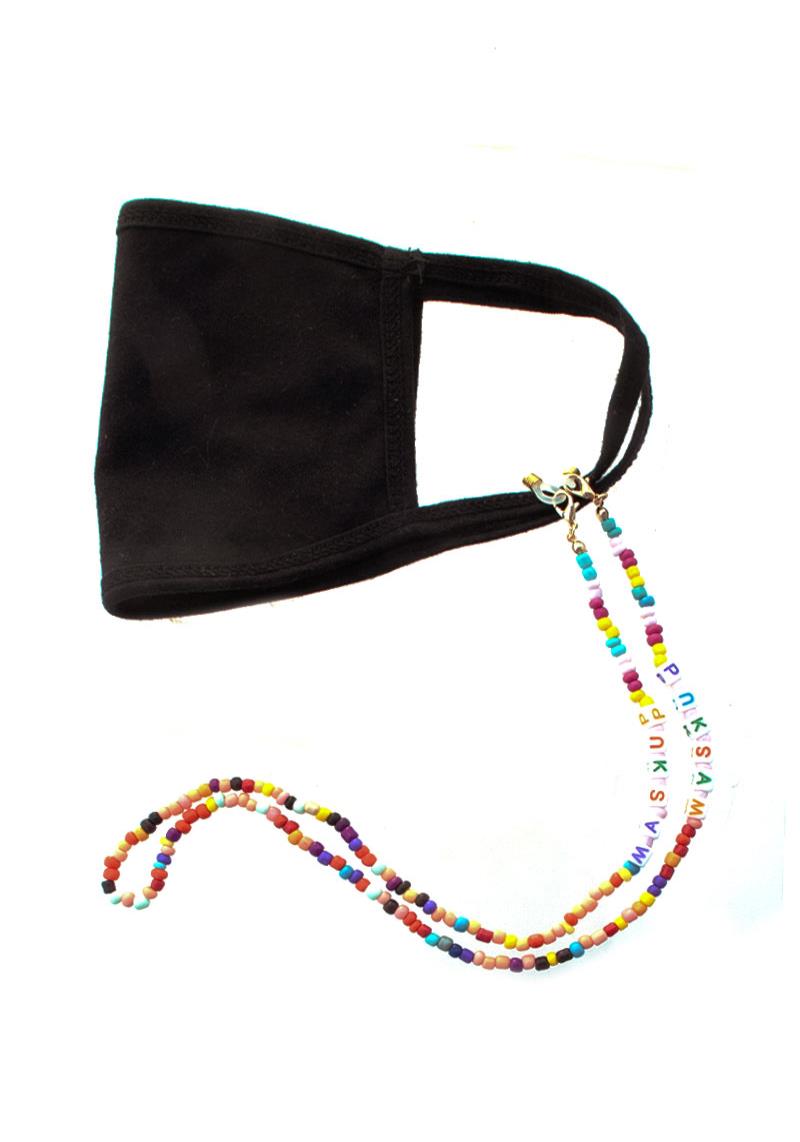 FASHION SEED BEAD MASK UP LETTER FACE MASK HOLDER STRAPS