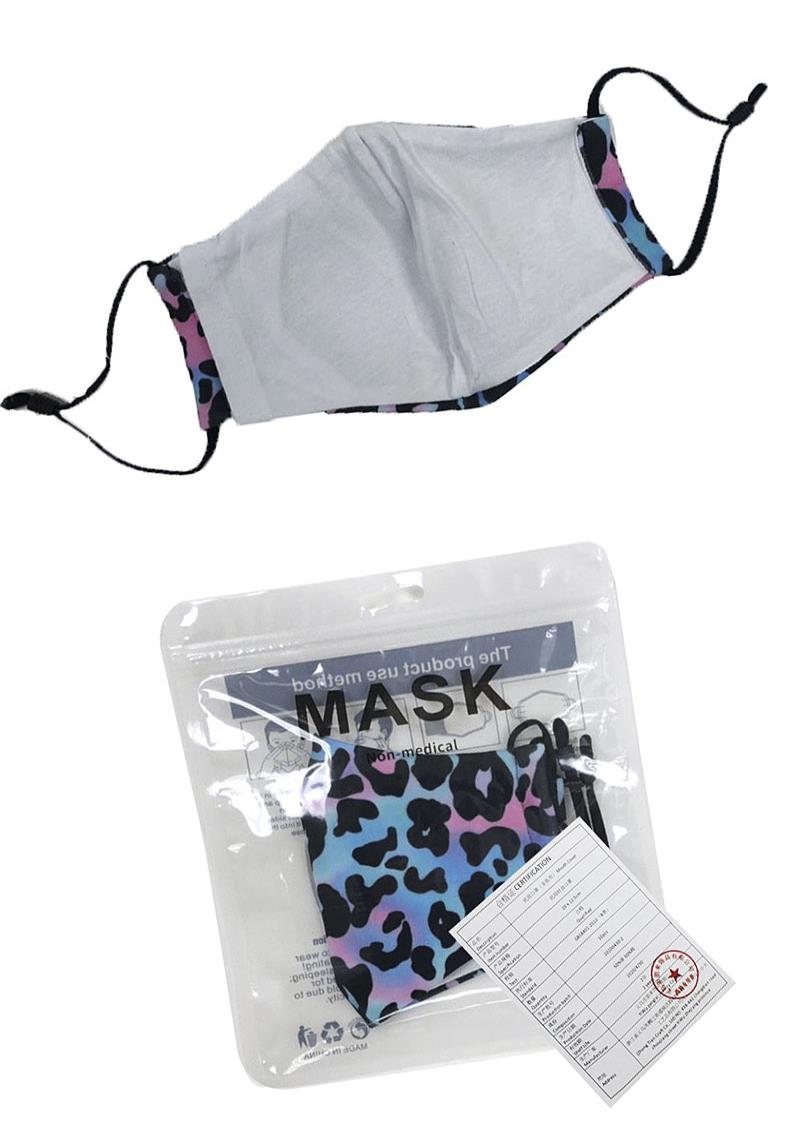 FASHION LEOPARD PRINT FILTER CHANGEABLE FABRIC MASK