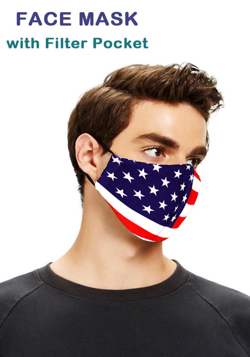 USA FLAG STYLISH FILTER CHANGEABLE MASK