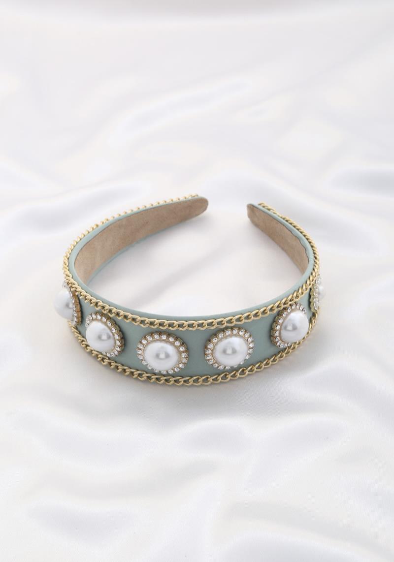 PEARL RHINESTONE CHAIN HEADBAND