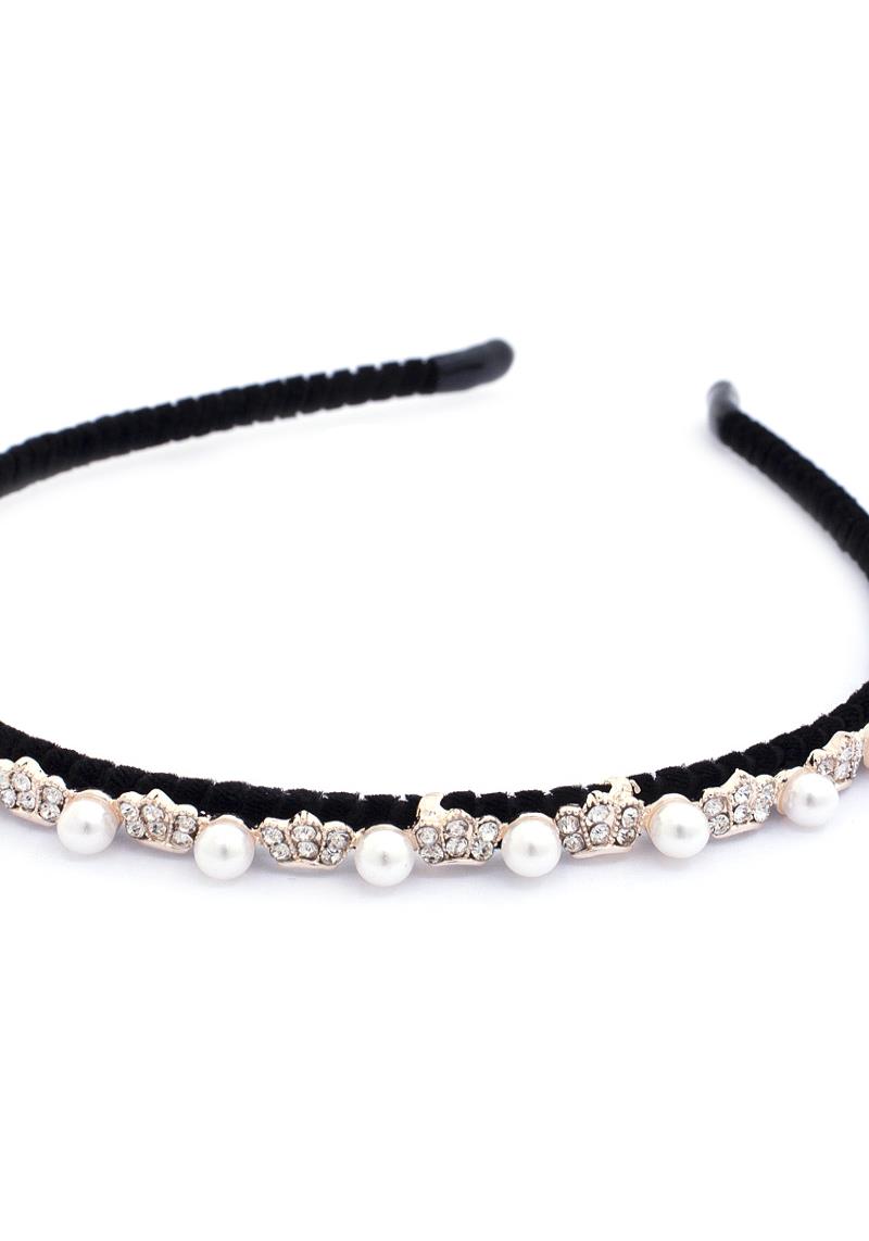 RHINESTONE CROWN PEARL HEADBAND