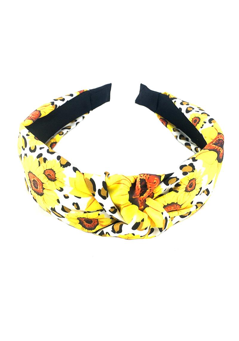 SUNFLOWER LEOPARD HEADBAND