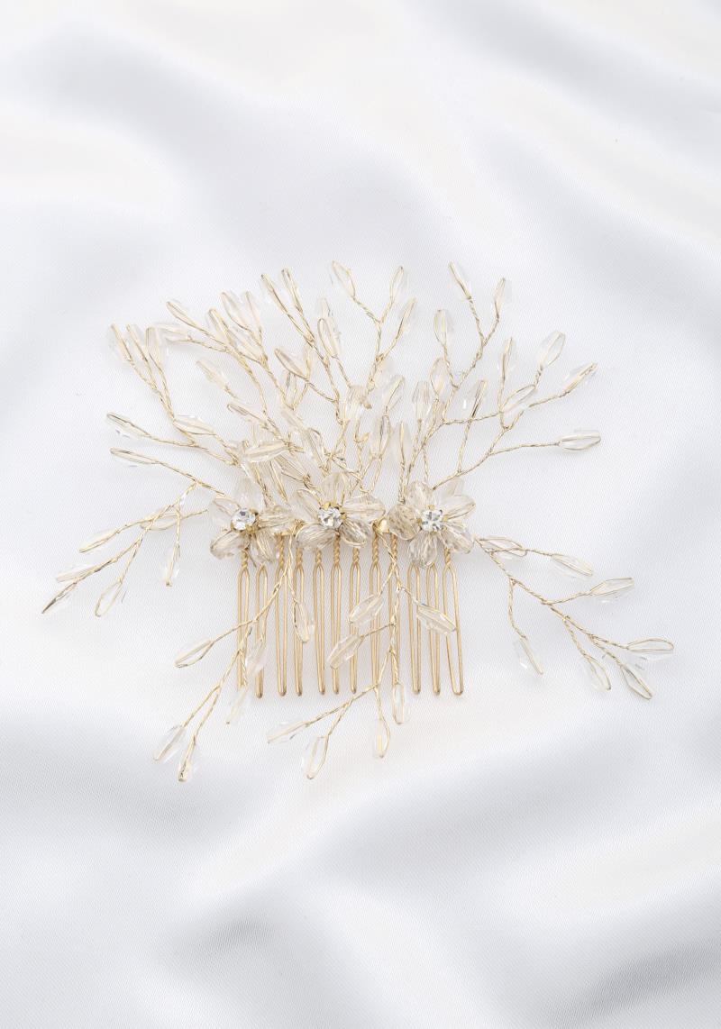 BEADED WIRE BRIDAL HAIR COMB