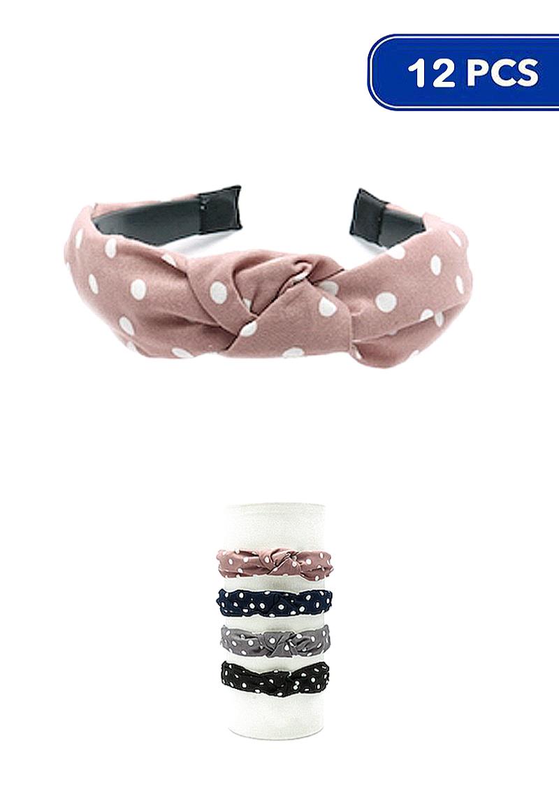 POLKA DOT KNOTTED HEADBAND (12 UNITS)