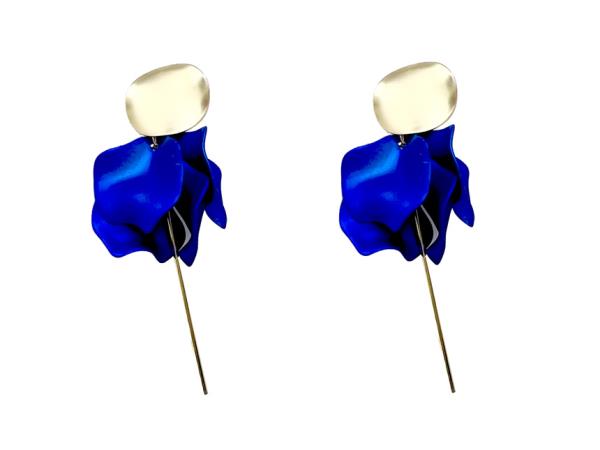 BENT DISC PETAL DANGLE EARRING
