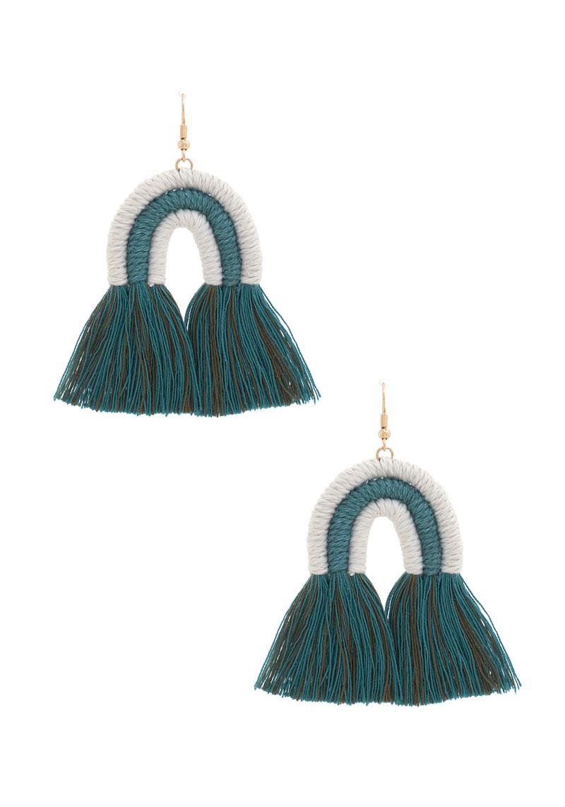 U THREAD WRAPPED TASSEL DANGLE EARRING