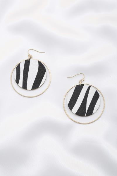 ANIMAL PRINT CIRCLE DANGLE EARRING