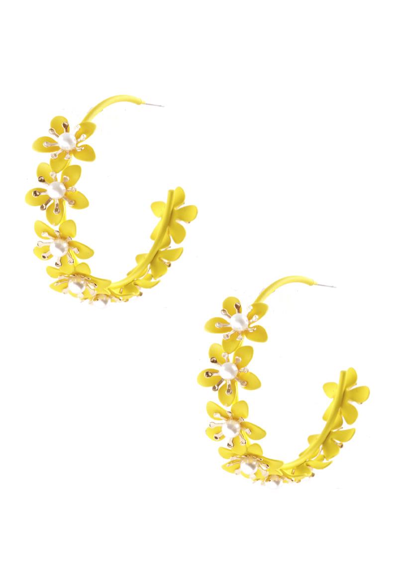 FLOWER HOOP EARRING