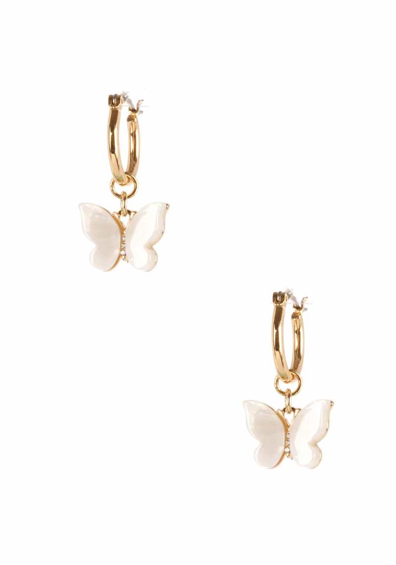 BUTTERFLY DANGLE HUGGIE EARRING