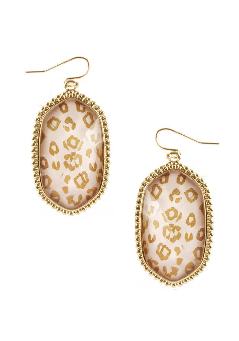 FASHION LEOPARD DANGLE EARRING