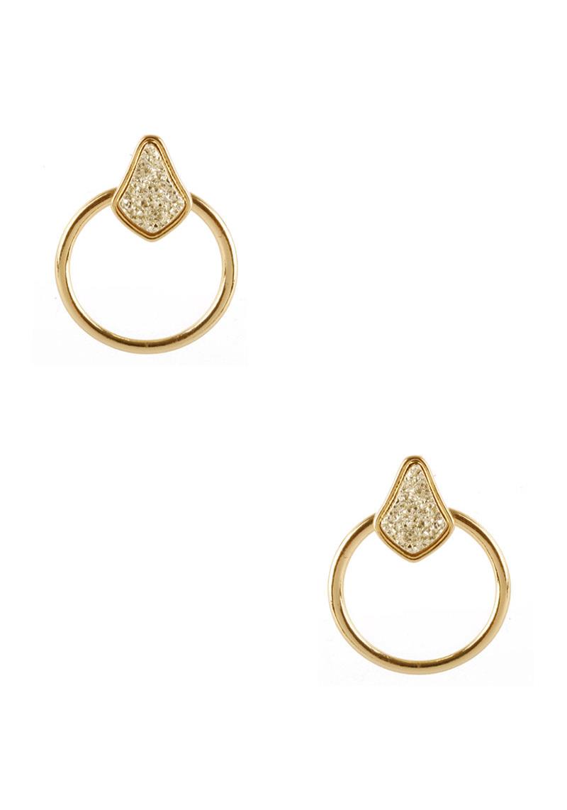 DRUZY METAL ROUND EARRING