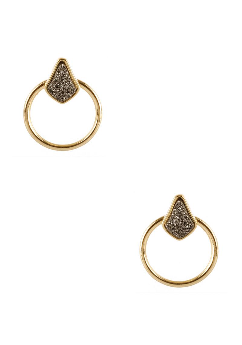 DRUZY METAL ROUND EARRING