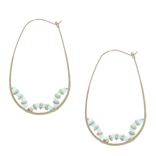 THIN METAL BEADED EARRING