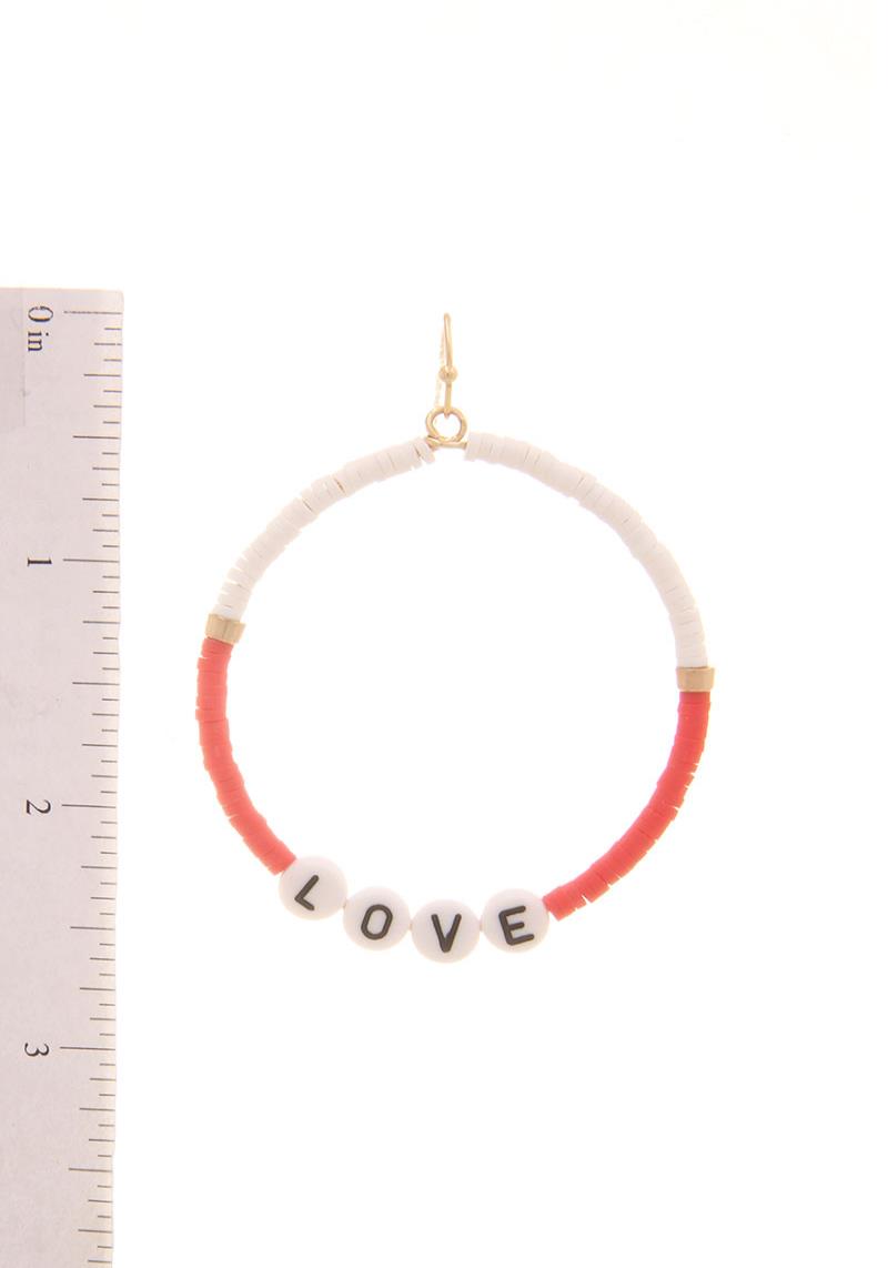 MIX COLOR BEADED LOVE MESSAGE HOOK EARRING