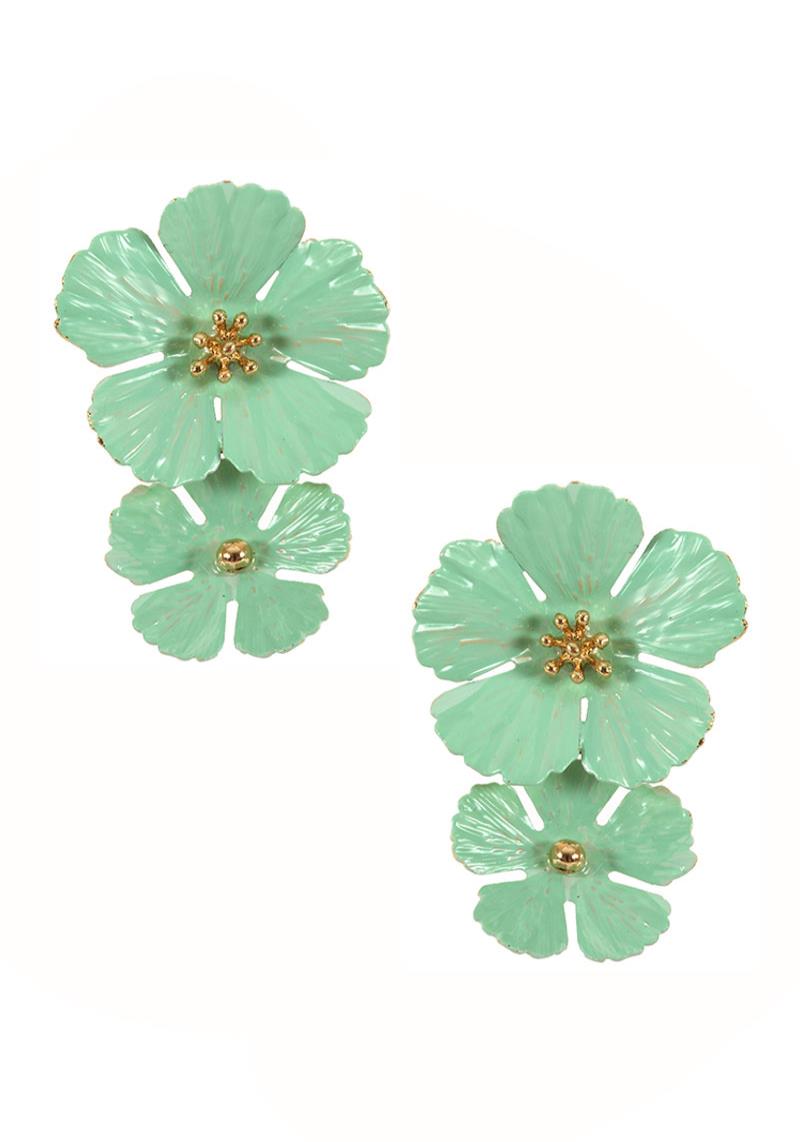 DOUBLE FLOWER DANGLE EARRING