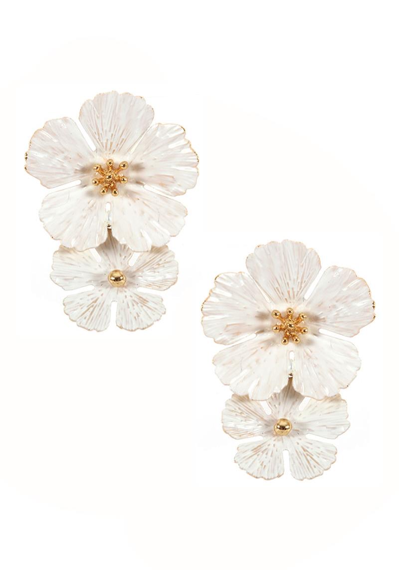 DOUBLE FLOWER DANGLE EARRING