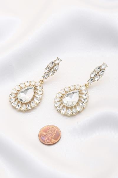 TEARDROP CRYSTAL DANGLE EARRING