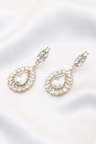 TEARDROP CRYSTAL DANGLE EARRING